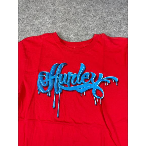 Hurley Shirt Mens Medium Red Graphic Graffiti Regular Fit Tee Skate Streetwear - Picture 4 of 6